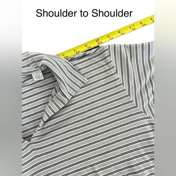 Men’s Oobe Striped Collared, Short Sleeve, Side Slit Polo - Picture 11 of 11